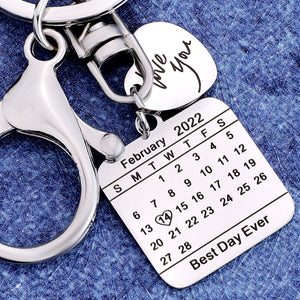 Personalized Keychain With Calendar Keychain Customized Save The Date Keychain