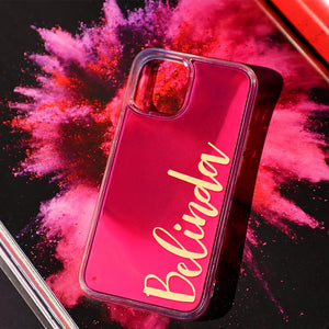 Custom Neon Quicksand iphone Case - Pink