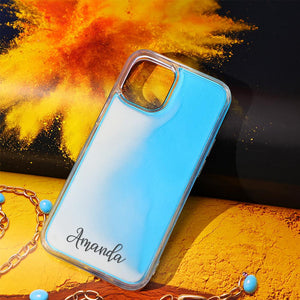 Custom Neon Quicksand iphone Case - Blue