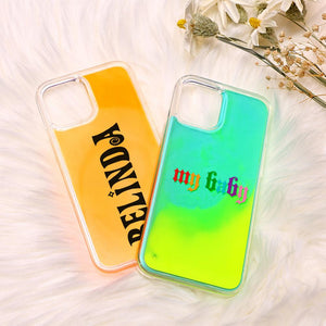 Custom Neon Quicksand iphone Case - Ins