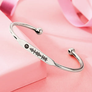 Mother's Day Gifts - Spotify Code Music Bracelet Custom Spotify Favorite Song Silver