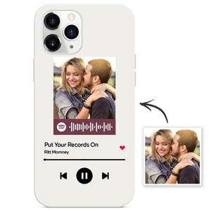 Custom Spotify Code iPhone Case Music Transparent Silicone Protection Creative Gifts - Brown