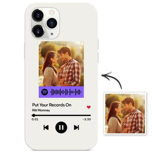 Custom Spotify Code iPhone Case Music Transparent Protective Silicone Gifts - Purple