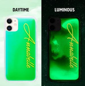 Custom Name Neon Green Case Green Quicksand iphone Case