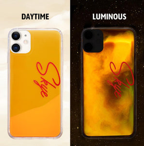 Custom Name Neon Yellow Case Orange Yellow Quicksand iphone Case