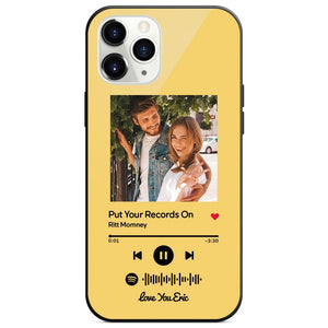 Custom Spotify Code Music iphone Case With Text-Yellow