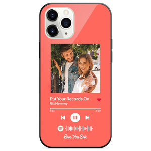 Custom Spotify Code Music iphone Case With Text-Light Pink