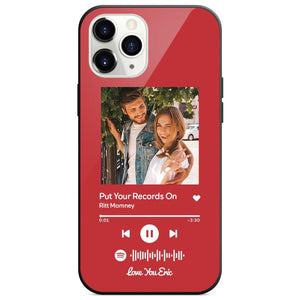 Custom Spotify Code Music iphone Case With Text-Red