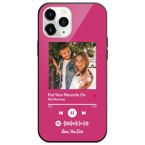 Custom Spotify Code Music iphone Case With Text-Pink