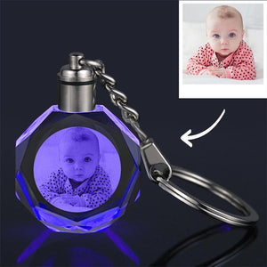 Custom Crystal Baby Photo Keychain