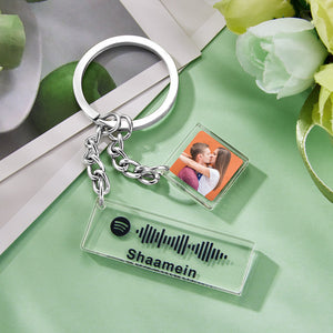 Custom Spotify Keychain Photo Keychain Engraved Keychain Gift for Couple