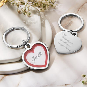 Personalized Heart Keychain My Sweetheart Double-sided Engraved Keychain