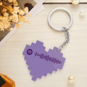 Custom Spotify Pixel Acrylic Keychain Personalized Spotify Code Keychain Gifts For Girlfriend