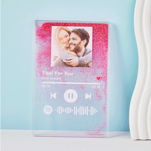 Scannable Spotify Code Quicksand Plaque Keychain Lamp Music and Photo Acrylic Gifts for Her - Getcustomphonecase