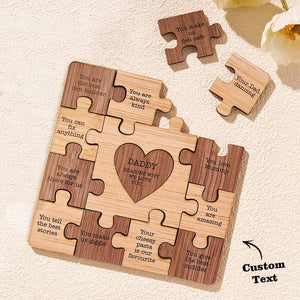 Custom Engraved Puzzle Ornaments Wooden Creative Gifts for Dad - Getcustomphonecase