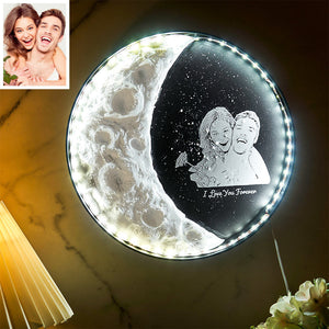 Personalized Photo Moon Lamp With Text DIY Clay Color Paint Night Light For Couples - Getcustomphonecase