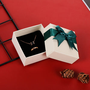 Jewelry Box Bow Tie Ribbon Necklace Storage Box - Green