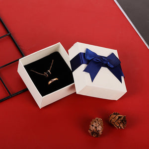 Jewelry Box Bow Tie Ribbon Necklace Storage Box - Royal Blue