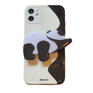 Cartoon Apple Phone Shell Panda Stand Creative Gifts