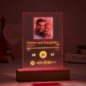 Father's Day Gifts Scannable Spotify Music Night Light 7 Colors - Wooden Stand
