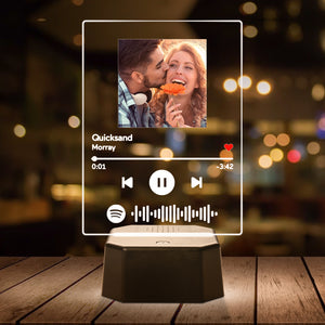 Custom Spotify Bluetooth Speaker Acrylic Night Light with 7 Colors Spotify Bluetooth Player