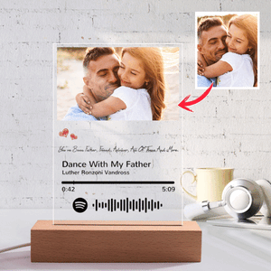 Custom Spotify Glass Night Light Scannable Code Music Plaque Gifts For Dad