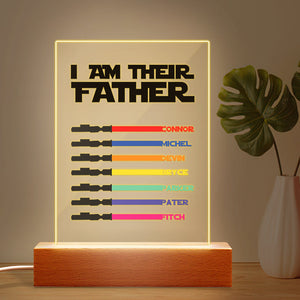 Personalized I Am Their Father Night Light Acrylic Light Saber Plaque Father's Day Gifts - Getcustomphonecase