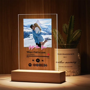 Spotify Glass Custom Spotify Night Light with Text Scannable Spotify Music Plaque