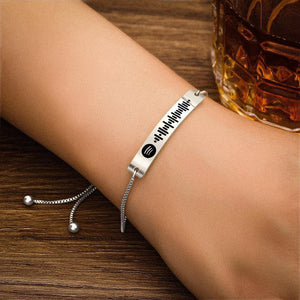 Spotify Code Music Bracelet Stainless Steel Custom Bracelet Silver - myspotifyplaque