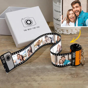 Anniversary Gifts Custom Film Roll Keychain Multiphoto Camera Roll Keychain Environmentally Friendly Material Gifts keychain for Him