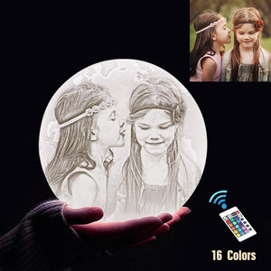 Personalized 3D Printing Photo&Engraved Earth Lamp - For Baby - Remote Control 16 Colors(10cm-20cm)