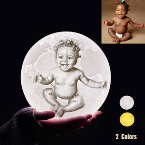 Personalized 3D Printing Photo&Engraved Earth Lamp - For Baby - Touch 2 Colors(10cm-20cm)