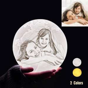 Personalized 3D Printing Photo&Engraved Earth Lamp - For Family - Touch 2 Colors(10cm-20cm)