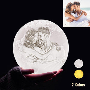 Personalized 3D Printing Photo&Engraved Earth Lamp - For Valentine - Touch 2 Colors(10cm-20cm)