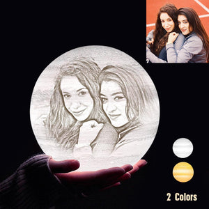 Personalized 3D Printing Photo&Engraved Jupiter Lamp - For Friends - Touch 2 Colors(10cm-20cm)