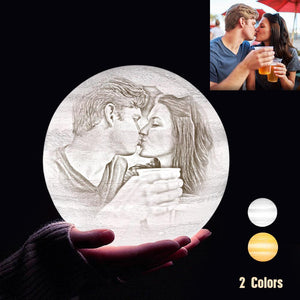 Personalized 3D Printing Photo&Engraved Jupiter Lamp - For Valentine - Touch 2 Colors(10cm-20cm)