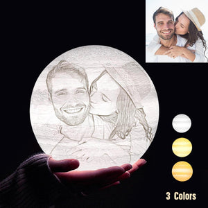 Personalized 3D Printing Photo&Engraved Jupiter Lamp - For Valentine - Tap 3 Colors(10cm-20cm)