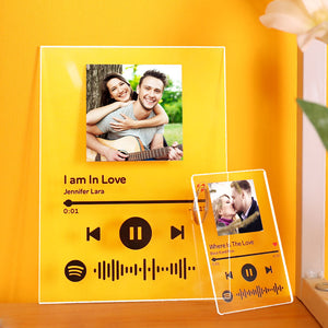 Spotify Glass Custom Spotify Code Music Plaque With Picture