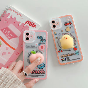 Creative iPhone Case Silicone Transparent Stereo Case iPhone Protective Cover Case Gift for Girls