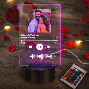 White Elephant Gifts Custom Scannable Night Light Plaque with 7 Colors Personalized Night Light